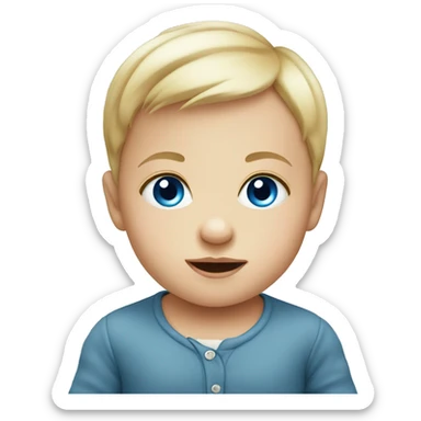 European baby with blue eyes sticker