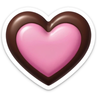 corazón chocolate y rosado  sticker