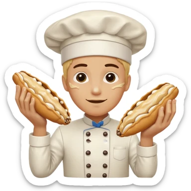 Smashed overworked pastry chef with cannoli sticker