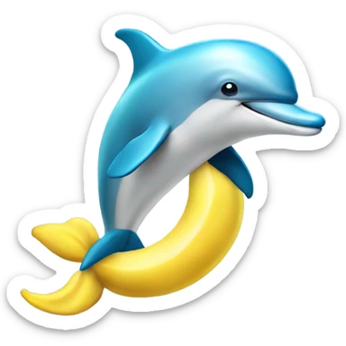 Dolphin in a banana costume  sticker