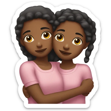big sister and little sister hug sticker