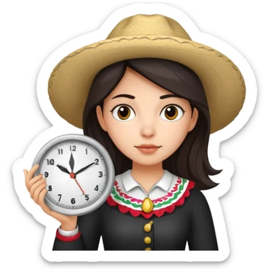 Clocking tea Mexican girl sticker