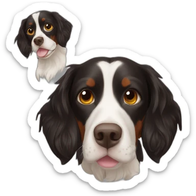 mega black Brittany spaniel dog sticker
