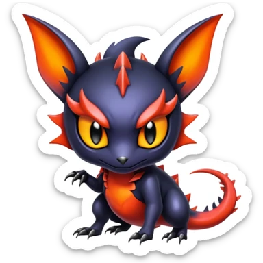Shiny Epic Badass Edgy Noibat-Salandit-Litten-Hybrid sticker