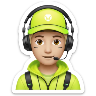 Neon Visor Gamer sticker