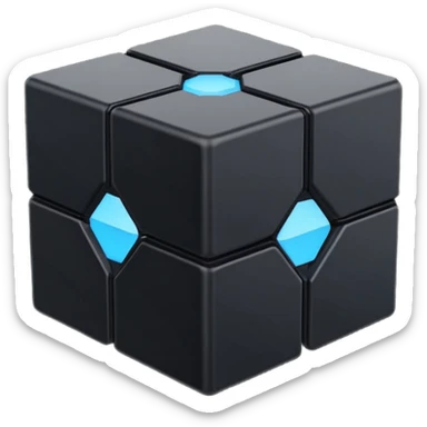 black colour infinity cube sticker