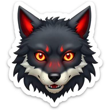 Fenrir Black fur red glowing eyes  sticker