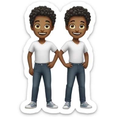 Happy twin guys sticker