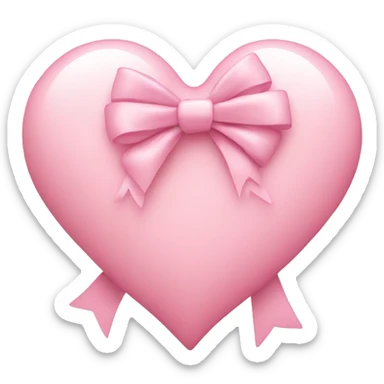 Light pink heart with bow  sticker
