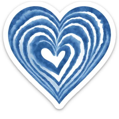 Blue tie dye heart sticker
