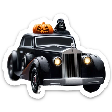    Hot wheels Darth Vader themed 1947 Rolls Royce scary Halloween monster rc car on  dark raining road  sticker