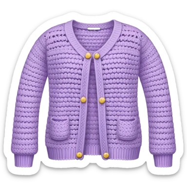 pastel purple crocheted cardigan sticker