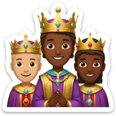 Hola quiero que me hagas un emoji de los tres Reyes Magos juntos Baltasar Gaspar y Melchor sticker