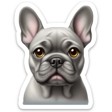Grey French Bulldog sticker