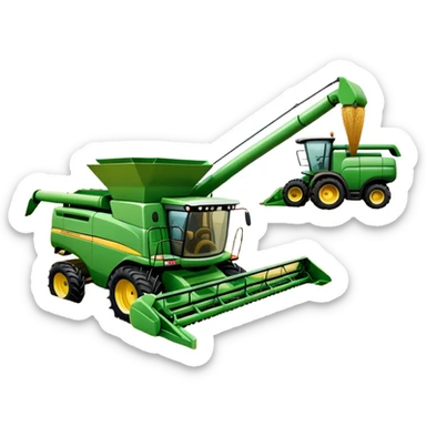 An icon featuring a wheat field, a combine harvester, fertilizer formulas, and plant cells, symbolizing agronomy. The design includes farming tools and crops, representing agricultural science, crop production, and plant biology. Transparent background highlights sustainable farming and growth. sticker