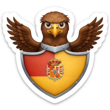 🇪🇸 con un aguila marrón atrás del escudo de España sticker