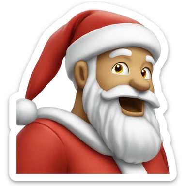Santa smacking his head sticker