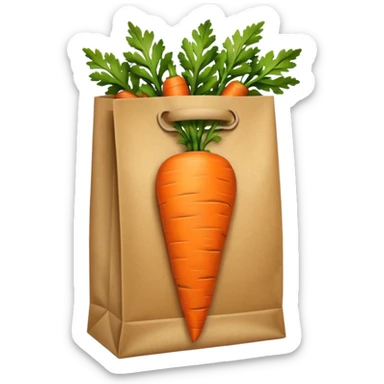 buy paper bag with carrot. Transparent background sticker