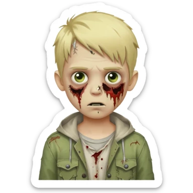 boy zombie with blonde hair sticker