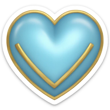 Baby blue heart with a gold rim  sticker