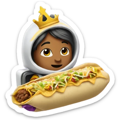 King Von on a rocket ship eating a burrito  sticker