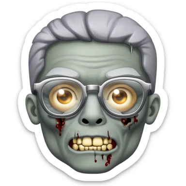 bling bling zombie with glasses sticker
