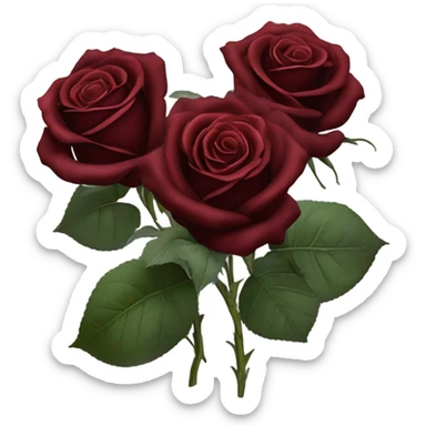 Bouquet of dark red roses sticker