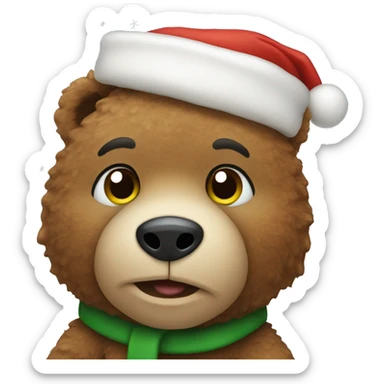 Christmas teddy bear sticker