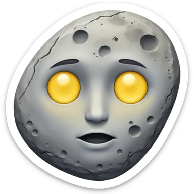 Rock and moon🌝 quero uma Rocha com a carinha da lua sticker