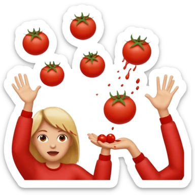Throwing tomatoes sticker