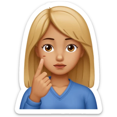 girl looking tired and giving middle finger  sticker