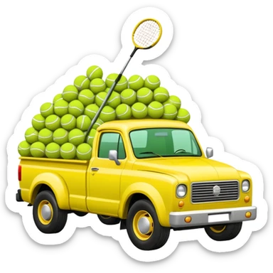 squatted truck antenna tennis balls sticker