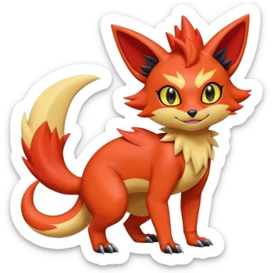 Torracat-Amaura-Salandit-Fennekin-Fakémon-Digimon-fusion (full body) sticker