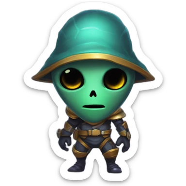 alien captain futuristic roguelike rpg style inspired by slay the spire sticker