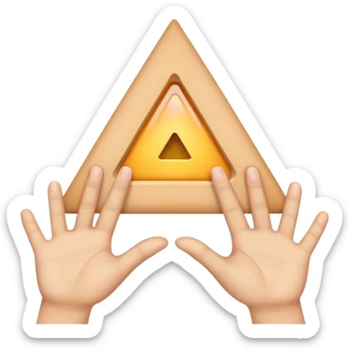 Similar to the heart hands emoji, this emoji should show a triangle created by the fingers of the hands. There should be no other triangles in the emoji. sticker
