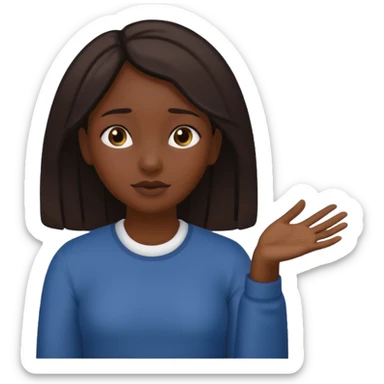 Dark skin girl asking for money with hand out sticker