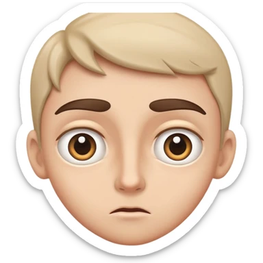 wide open curious eyes with raised eyebrows sticker