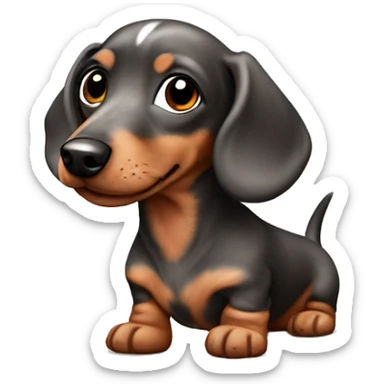 Tan merle mini dachshund sticker