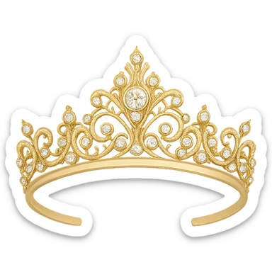 butterfly crown with a soft yellow base, no butterflies, only sparkling gems sticker