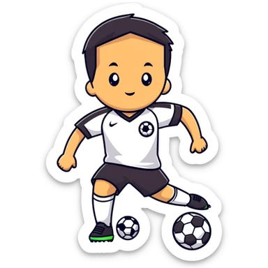 kid soccer player with ball sticker
