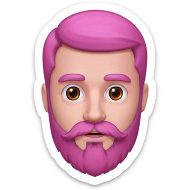 pink bearded man sticker
