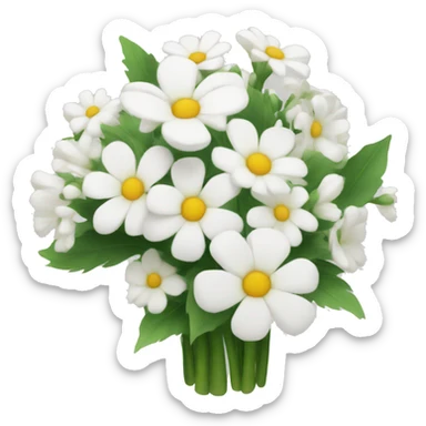 white flower bouquet sticker