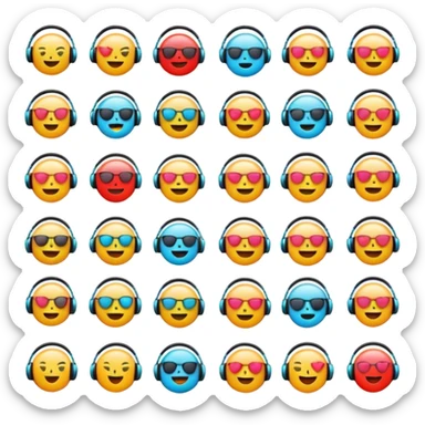 Emoji listen song sticker
