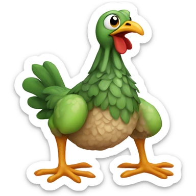 Chicken with frog legs sticker