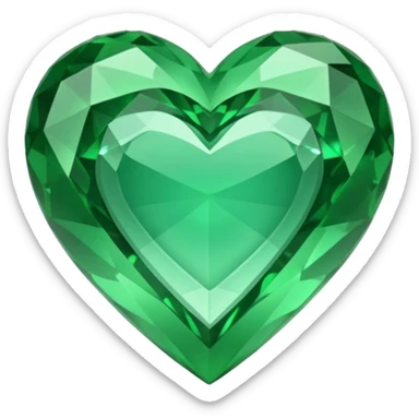 green crystal heart sticker