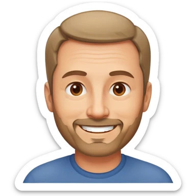 un homme de 50 ans souriant avec les cheveux courts et une légère barbe sticker