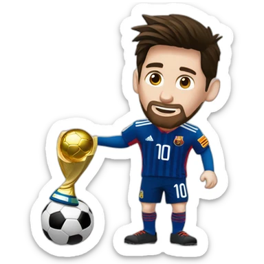 messi con la copa del mundo sticker