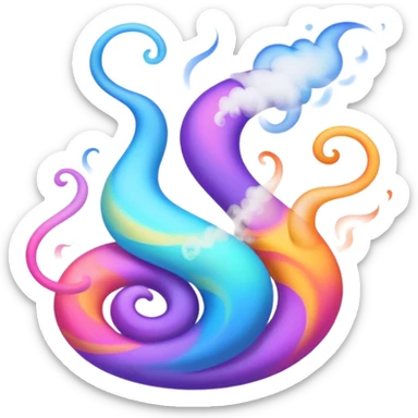Disney-style whimsical swirling magical smoke effect sticker