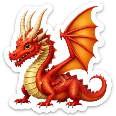 Dragon con cuerpo de pasta canelloni que el cuerpo enga su cuerpo normal con patas y que tenga tres cabezas de dragon sticker