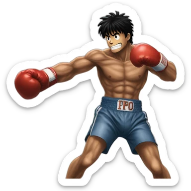 Ippo from hajime no ippo with boxing gloves sticker